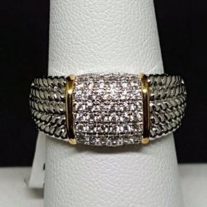 Chic Pavé Mixed-Crystal Statement Ring Size 7